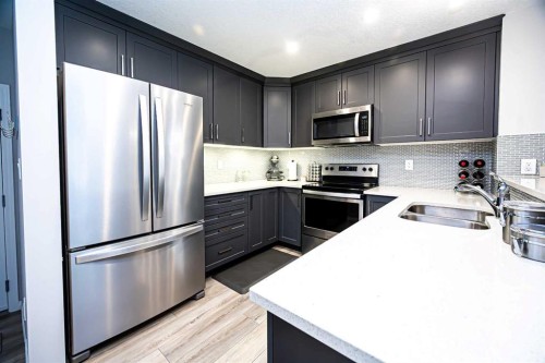 1460 Carrington Boulevard Nw, Calgary, AB - Indoor Photo Showing Kitchen With Stainless Steel Kitchen With Double Sink With Upgraded Kitchen