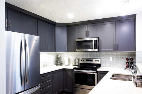 1460 Carrington Boulevard Nw, Calgary, AB - Indoor Photo Showing Kitchen With Stainless Steel Kitchen With Double Sink With Upgraded Kitchen