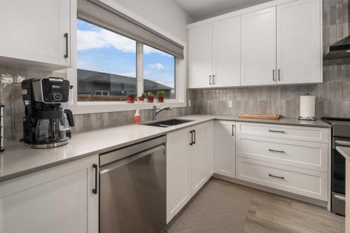 315 Wolf Creek Way Se, Calgary, AB - Indoor Photo Showing Kitchen With Double Sink
