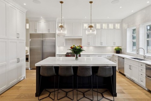 1119 Riverdale Avenue Sw, Calgary, AB - Indoor Photo Showing Kitchen With Double Sink With Upgraded Kitchen