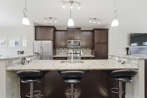 22 Redstone Road Ne, Calgary, AB - Indoor Photo Showing Kitchen With Stainless Steel Kitchen With Upgraded Kitchen