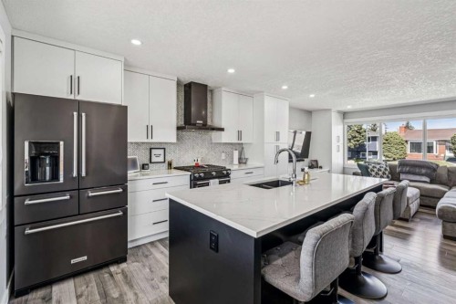 2219 Munro Drive Ne, Calgary, AB - Indoor Photo Showing Kitchen With Stainless Steel Kitchen With Double Sink With Upgraded Kitchen