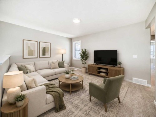 103 Mercado Crescent Se, Calgary, AB - Indoor Photo Showing Living Room