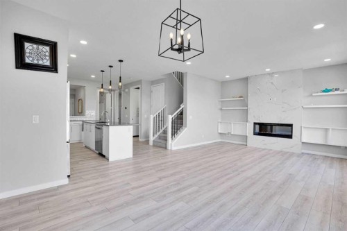 179 Lucas Heights Nw, Calgary, AB - Indoor With Fireplace