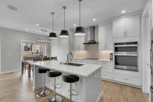 152 Savanna Way Ne, Calgary, AB - Indoor Photo Showing Kitchen With Double Sink With Upgraded Kitchen