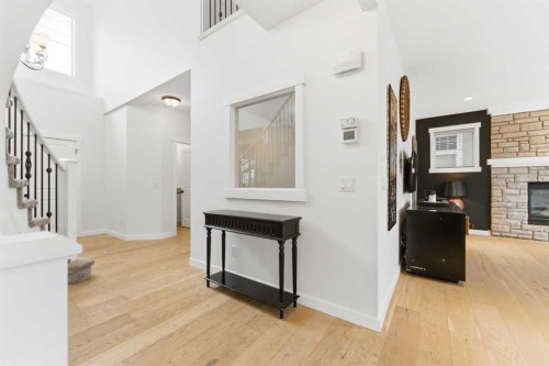 335 Chapala Point Se, Calgary, AB - Indoor With Fireplace