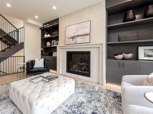 15 42 Street Sw, Calgary, AB - Indoor Photo Showing Other Room With Fireplace