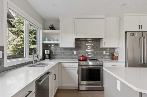 127 Parkglen Crescent Se, Calgary, AB - Indoor Photo Showing Kitchen With Double Sink With Upgraded Kitchen
