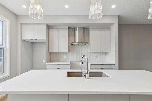 75 Hotchkiss Way Se, Calgary, AB - Indoor Photo Showing Kitchen With Upgraded Kitchen