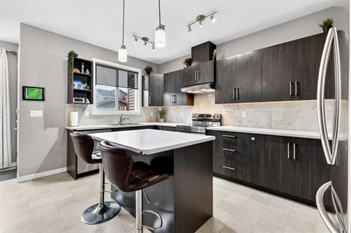1540 Cornerstone Boulevard Ne, Calgary, AB - Indoor Photo Showing Kitchen With Double Sink With Upgraded Kitchen