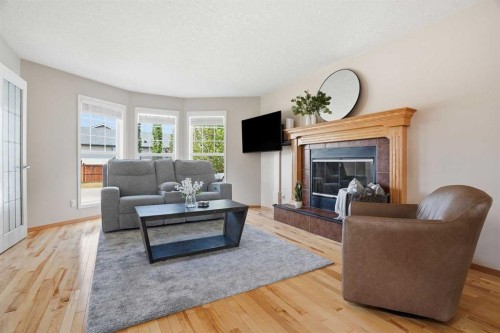 258 Cramond Circle Se, Calgary, AB - Indoor Photo Showing Living Room With Fireplace