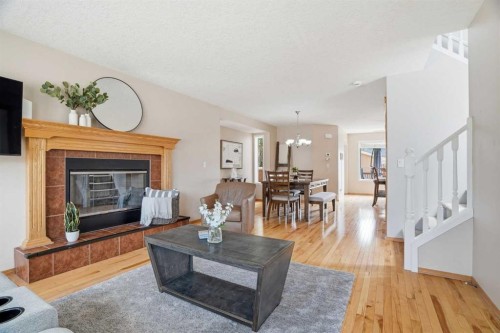 258 Cramond Circle Se, Calgary, AB - Indoor Photo Showing Living Room With Fireplace