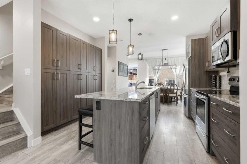 1071 Seton Circle Se, Calgary, AB - Indoor Photo Showing Kitchen With Upgraded Kitchen
