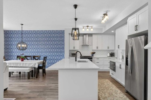 377 Masters Avenue Se, Calgary, AB - Indoor Photo Showing Kitchen With Stainless Steel Kitchen With Upgraded Kitchen
