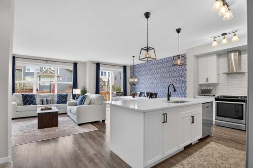 377 Masters Avenue Se, Calgary, AB - Indoor Photo Showing Kitchen With Upgraded Kitchen