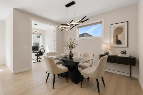 61 Rowmont Heath Nw, Calgary, AB - Indoor Photo Showing Dining Room