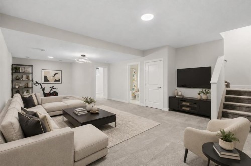 61 Rowmont Heath Nw, Calgary, AB - Indoor Photo Showing Living Room