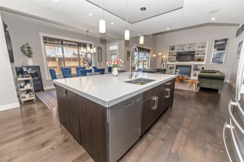 249 Kinniburgh Boulevard, Chestermere, AB - Indoor Photo Showing Kitchen With Double Sink With Upgraded Kitchen