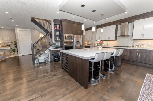 249 Kinniburgh Boulevard, Chestermere, AB - Indoor Photo Showing Kitchen With Upgraded Kitchen