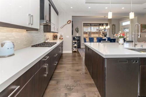 249 Kinniburgh Boulevard, Chestermere, AB - Indoor Photo Showing Kitchen With Upgraded Kitchen