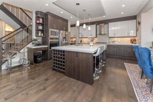 249 Kinniburgh Boulevard, Chestermere, AB - Indoor Photo Showing Kitchen With Upgraded Kitchen