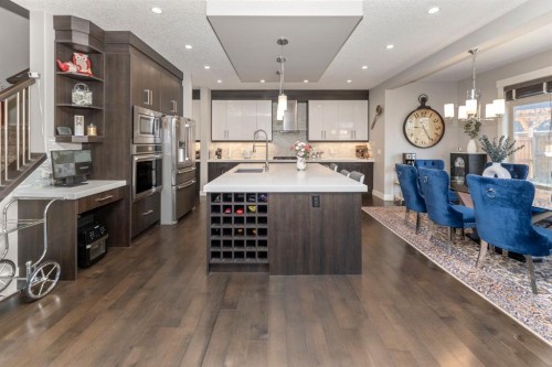 249 Kinniburgh Boulevard, Chestermere, AB - Indoor Photo Showing Kitchen With Upgraded Kitchen