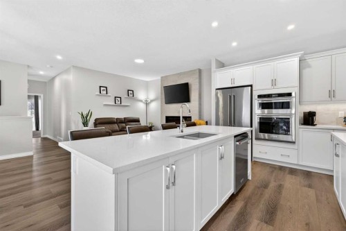 1949 Mahogany Boulevard Se, Calgary, AB - Indoor Photo Showing Kitchen With Stainless Steel Kitchen With Double Sink