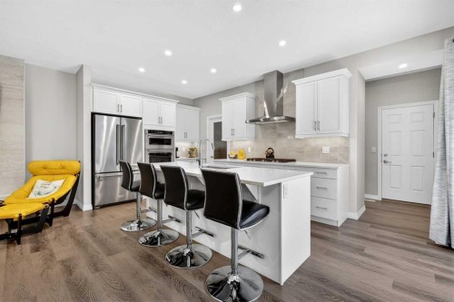 1949 Mahogany Boulevard Se, Calgary, AB - Indoor Photo Showing Kitchen With Stainless Steel Kitchen With Upgraded Kitchen