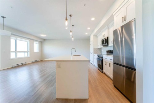 2410-42 Cranbrook Gardens Se, Calgary, AB - Indoor Photo Showing Kitchen With Stainless Steel Kitchen With Upgraded Kitchen