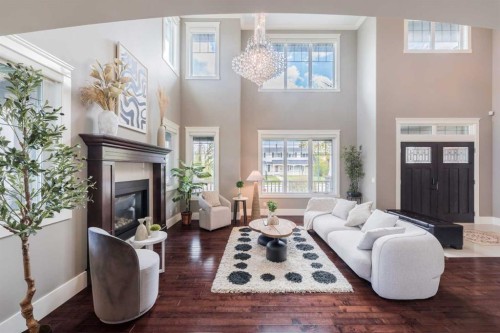 5615 19 Street Sw, Calgary, AB - Indoor Photo Showing Living Room With Fireplace