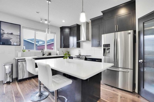 726 Redstone Drive Ne, Calgary, AB - Indoor Photo Showing Kitchen With Stainless Steel Kitchen With Upgraded Kitchen