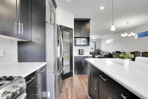 726 Redstone Drive Ne, Calgary, AB - Indoor Photo Showing Kitchen With Upgraded Kitchen