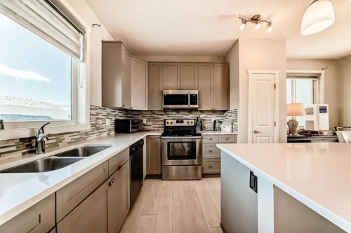 199 Savanna Parade Ne, Calgary, AB - Indoor Photo Showing Kitchen With Double Sink With Upgraded Kitchen
