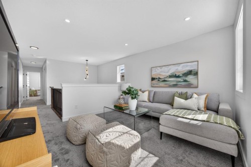 1090 Bayview Crescent, Airdrie, AB - Indoor Photo Showing Living Room