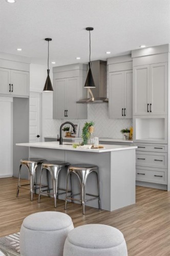 1090 Bayview Crescent, Airdrie, AB - Indoor Photo Showing Kitchen With Upgraded Kitchen