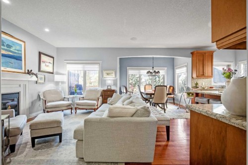 611 Montgomery Close Se, High River, AB - Indoor Photo Showing Living Room With Fireplace