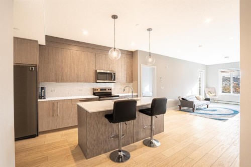 2324-60 Skyview Ranch Road Ne, Calgary, AB - Indoor Photo Showing Kitchen With Stainless Steel Kitchen With Upgraded Kitchen