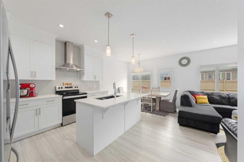 70 Saddlestone Green Ne, Calgary, AB - Indoor Photo Showing Kitchen With Double Sink With Upgraded Kitchen