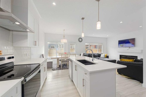 70 Saddlestone Green Ne, Calgary, AB - Indoor Photo Showing Kitchen With Double Sink With Upgraded Kitchen