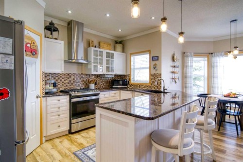 228 Oakmere Place, Chestermere, AB - Indoor Photo Showing Kitchen With Stainless Steel Kitchen With Upgraded Kitchen