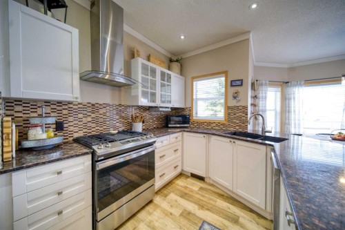 228 Oakmere Place, Chestermere, AB - Indoor Photo Showing Kitchen With Stainless Steel Kitchen With Double Sink With Upgraded Kitchen