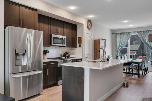 76 Carrington Boulevard Nw, Calgary, AB - Indoor Photo Showing Kitchen With Stainless Steel Kitchen With Upgraded Kitchen