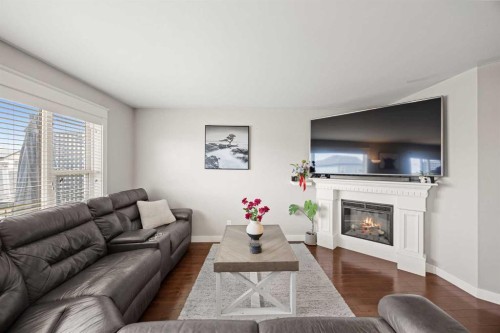 19 Covemeadow Crescent Ne, Calgary, AB - Indoor Photo Showing Living Room With Fireplace