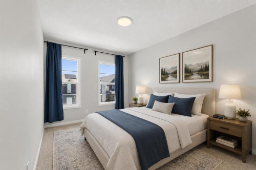 132 Seton Villas Se, Calgary, AB - Indoor Photo Showing Bedroom