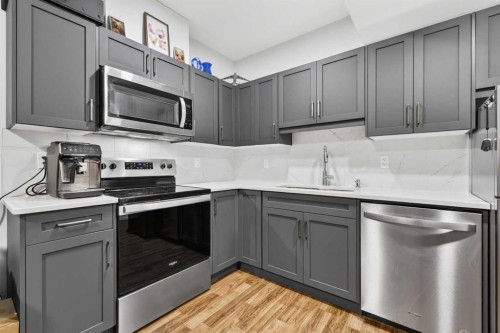 132 Seton Villas Se, Calgary, AB - Indoor Photo Showing Kitchen With Upgraded Kitchen