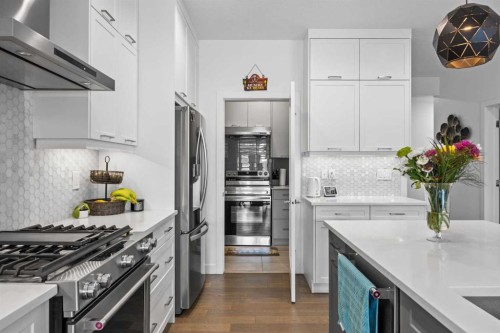 10 Evansfield Green Nw, Calgary, AB - Indoor Photo Showing Kitchen With Stainless Steel Kitchen With Upgraded Kitchen