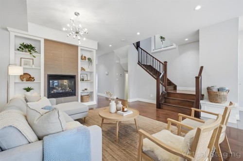 2018 37 Street Sw, Calgary, AB - Indoor Photo Showing Living Room With Fireplace