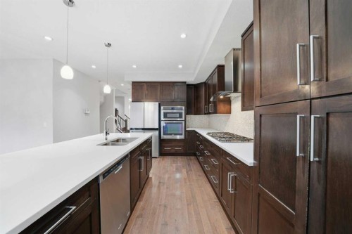 2018 37 Street Sw, Calgary, AB - Indoor Photo Showing Kitchen With Double Sink With Upgraded Kitchen