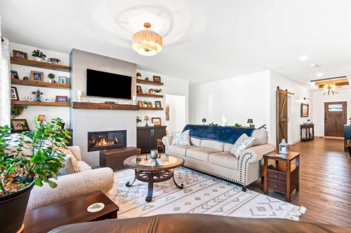 40 Viceroy Crescent, Olds, AB - Indoor Photo Showing Living Room With Fireplace