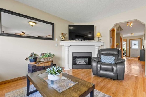 158 Saratoga Close Ne, Calgary, AB - Indoor Photo Showing Living Room With Fireplace